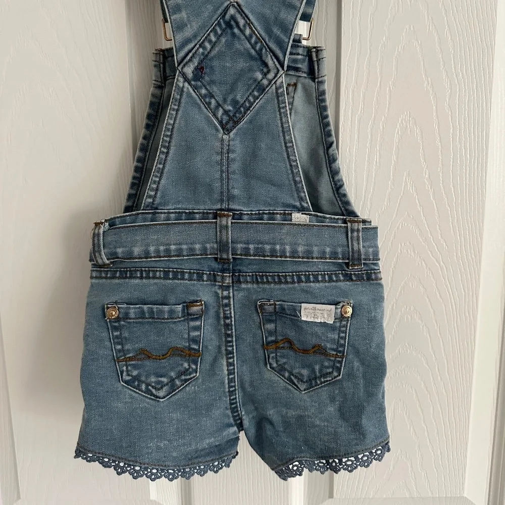7 for all Mankind Toddler Girls Overall Shorts with Lace detail size 18 M